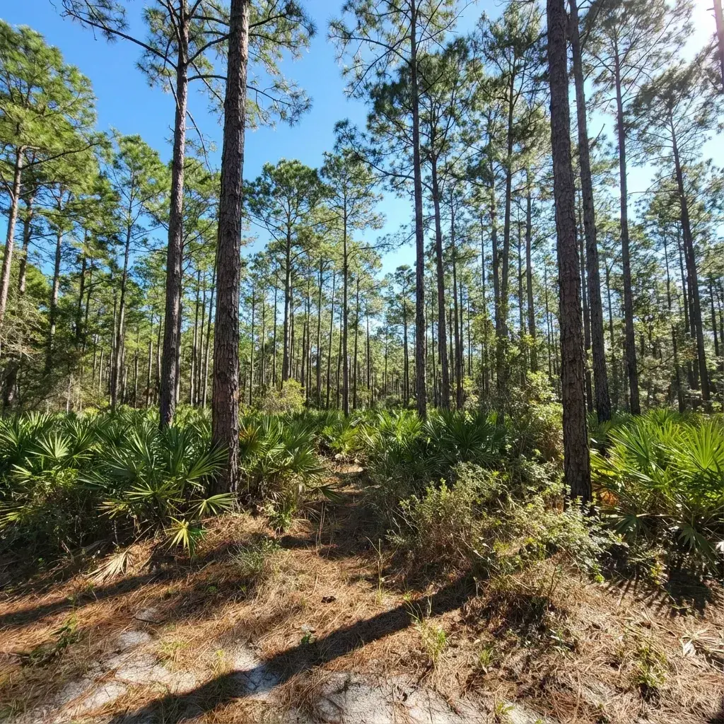 Forestry equipment working among trees on a Florida property